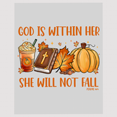 Inspirational God is Within Her DTF Transfer - Psalms 46:5 with Pumpkin